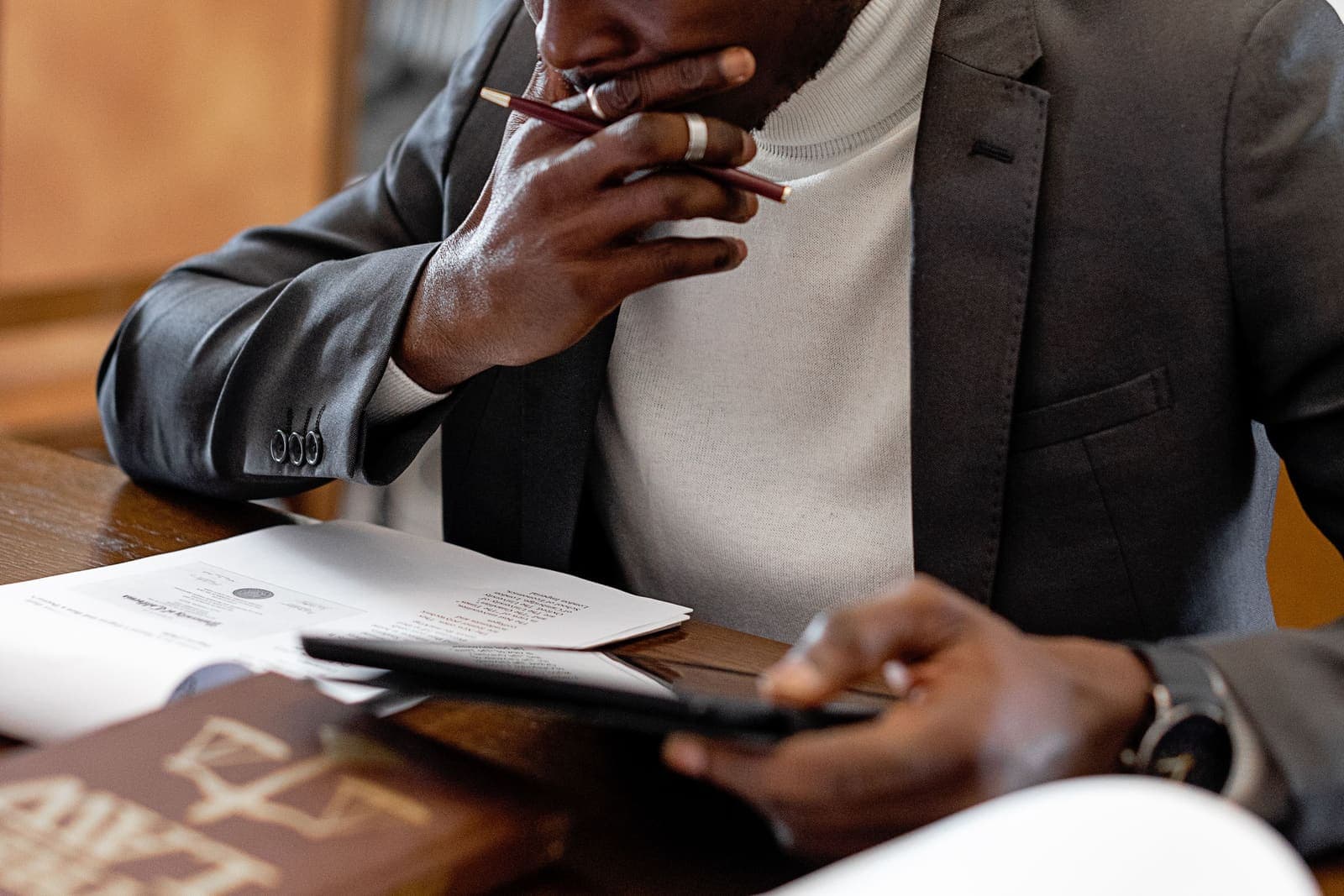 Professional reviewing application documents