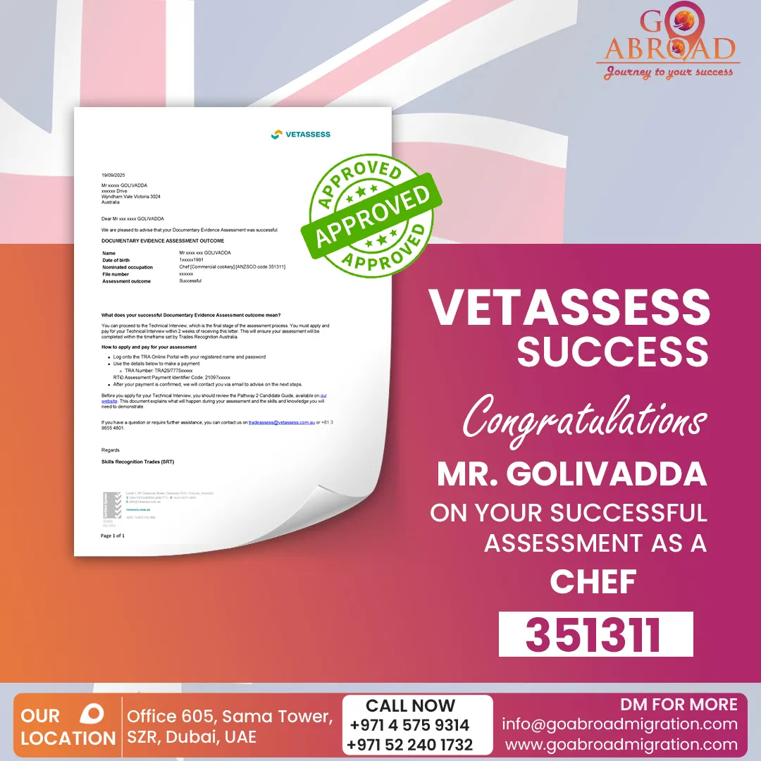 Client receiving Australia PR visa approval through Go Abroad Migration